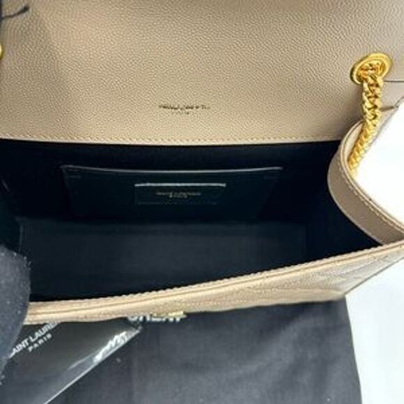 Women's SaintLaurent YSL envelope quilted grain , embossed leather made in Italy - Picture 3 of 13